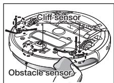 SAMSUNG SRR400 - Remove any foreign substances accumulated on the Obstacle and Cliff sensors on a regular basis. - 1