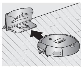 SAMSUNG SRR400 - Met behulp van de knop voor opnieuw opladen kut u de robotstofzuiger hier het oplaadstation latent terugkeren. - 1