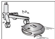 SAMSUNG SRR400 - Der Robo-Sauger kann im Betrieb gegen Möbel (z. B. Stuhlbeine, Tischbeine,)dinne und large Möbel usw.)stoBen. - 1
