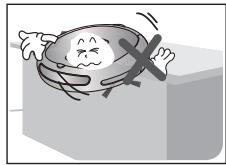 SAMSUNG SRR400 - Do not use the vacuum cleaning robot on a table or other high locations. - 1