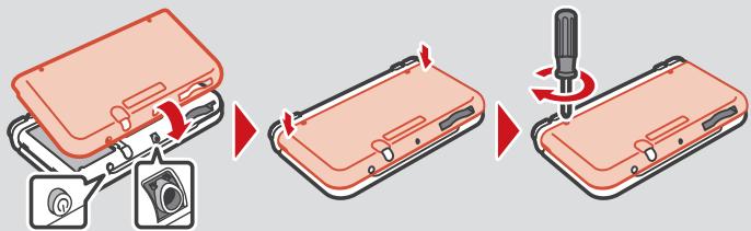 NINTENDO 6 - Slightly lift the back edge of the cover first and then slide it towards the front of the system. - 6