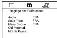 THOMSON DTH 220 E - Menu réglages des préférences - 1