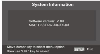 TOSHIBA BDX1200 - Press  to select [System Information]. - 1