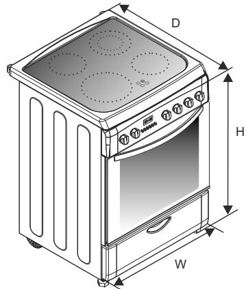 CANDY CCVB15 - DIMENSIONS OF THE APPLIANCE - 1