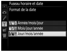 NIKON D7500 - Sélectionnez le format de la date. - 2