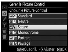 NIKON D7500 - Sélectionnez un picture control. - 2