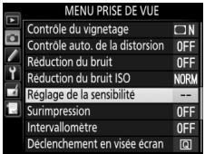 NIKON D7500 - Menu sensibilité - 1