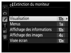NIKON D7500 - C4 : extinction du moniteur - 1