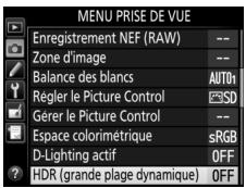NIKON D7500 - Sélectionnez HDR (grande plage dynamique). - 1
