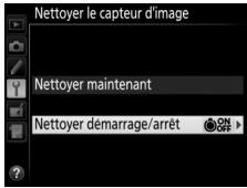 NIKON D7500 - Sélectionnez nettoyer démarrage/arrêt. - 2