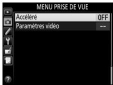 NIKON D7500 - Sélectionnez accéléré dans le menu prise de vue. - 2