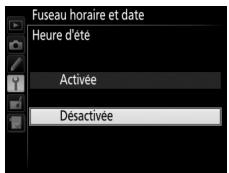 NIKON D7500 - Activez ou désactivez l'heure d'été. - 2