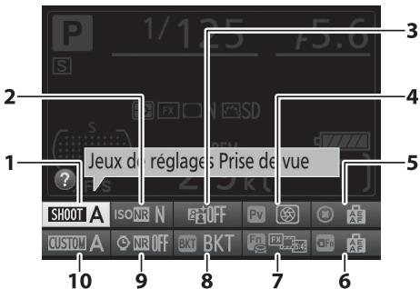 NIKON D7500 - Modification des réglages dans l'affichage des informations - 1