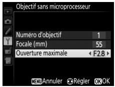 NIKON D7500 - Saisissez la focale et l'ouverture. - 2