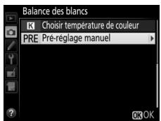 NIKON D7500 - Sélectionnez PRE (pré-réglage manuel). - 2