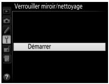 NIKON D7500 - Sélectionnez verrouiller miroir/nettoyage. - 1