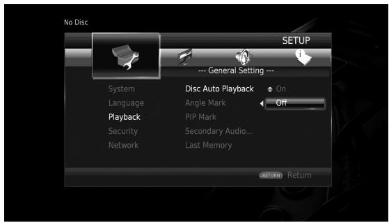 YAMAHA BD-A1040 - Selezionare un'impostazione desiderata. - 1