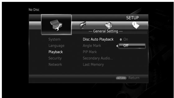 YAMAHA BD-A1040 - Wahlen Sie einen gewünscht Einstellung aus. - 1