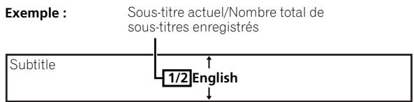 PIONEER BDP-170 - Pendant la lecture, appuyez sur SUBTITLE. - 2