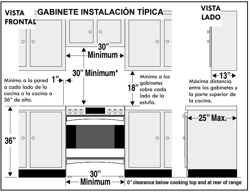 FRIGIDAIRE CGIS3065PF - Espacios y dimensiones: - 1