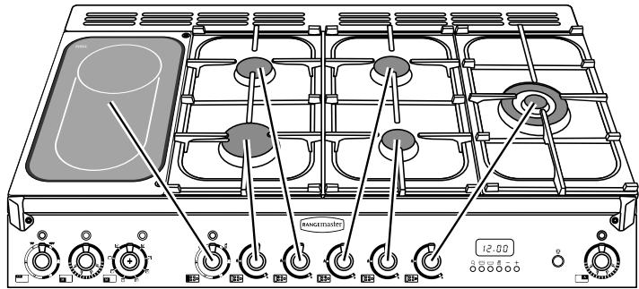 FALCON CLASSIC DELUXE 100 DFCR/C-EU - CLASSIC DELUXE 90 DFCY/B-EU - Brûleurs de table de cuisson - 1