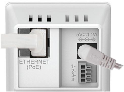 ETHERNET (PoE) 5V…1.2A 1- 2- 3- 4-