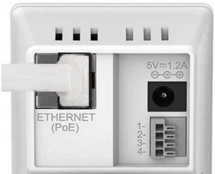 ETHERNET (PoE) 5V:~1.2A - - + - 1- 2- 3- 4-