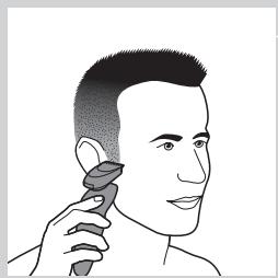 PHILIPS S5070 S5065 AQUATOUCH SHAVER SERIES 5000 - Brug af skægystylertilbehøret.uden kam - 3