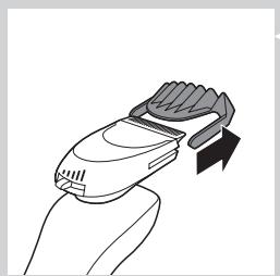 PHILIPS S5070 S5065 AQUATOUCH SHAVER SERIES 5000 - Utilizzo dell'accessorio regolabarbaswana il pettine - 1