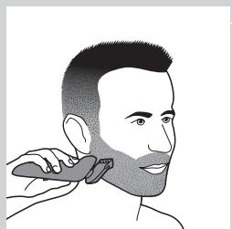 PHILIPS S5070 S5065 AQUATOUCH SHAVER SERIES 5000 - Anvanda skaggstylingtillbehoret med kammen - 4