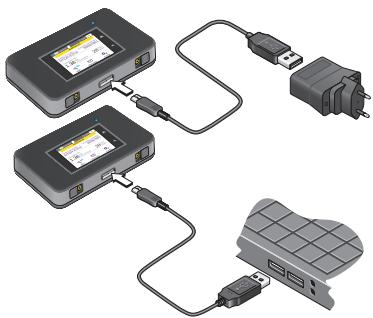 NETGEAR AC1900 NIGHTHAWK X10 AD7200 - > Para recargar la bateria: - 1