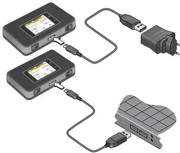 NETGEAR AC1900 NIGHTHAWK X10 AD7200 - Pour recharger la batterie : - 1