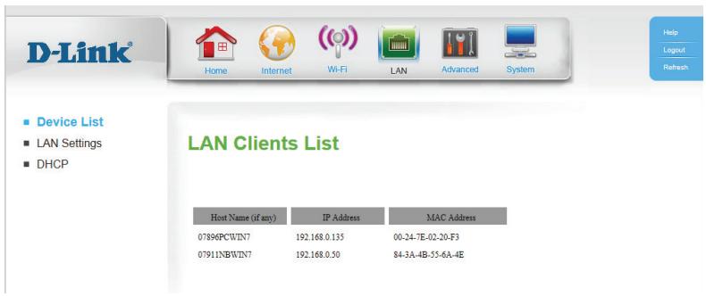 D-LINK DSL-3682 - Liste des périphériques - 1
