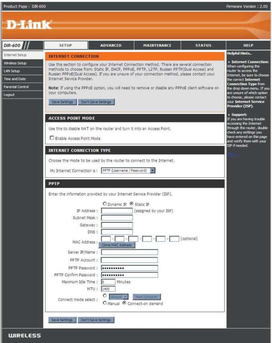 D-LINK DIR-895L - Configuration internet PPTP - 1