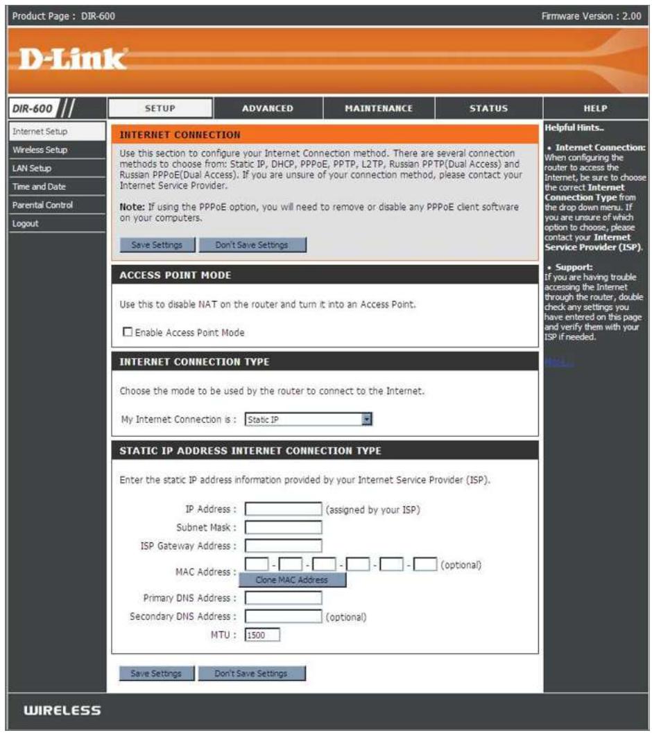 D-LINK DIR-895L - Configuration internet adresse statique (attribuée par le FAI) - 1