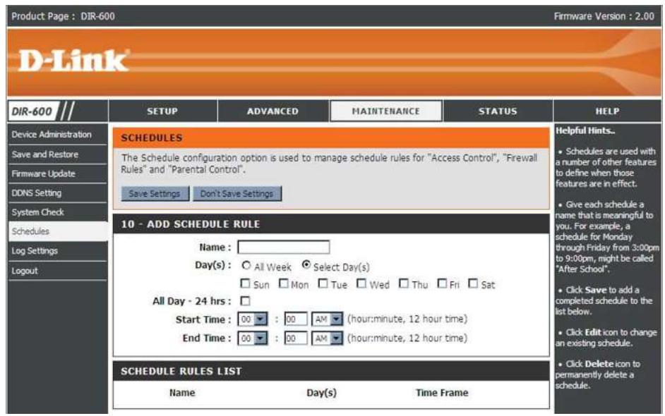 D-LINK DIR-895L - Calendriers - 1