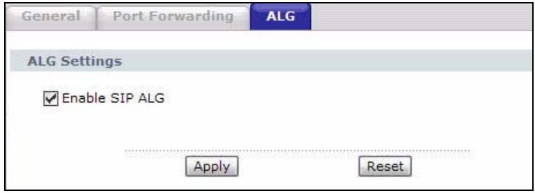 ZYXEL LTE7460 - The ALG Screen - 1