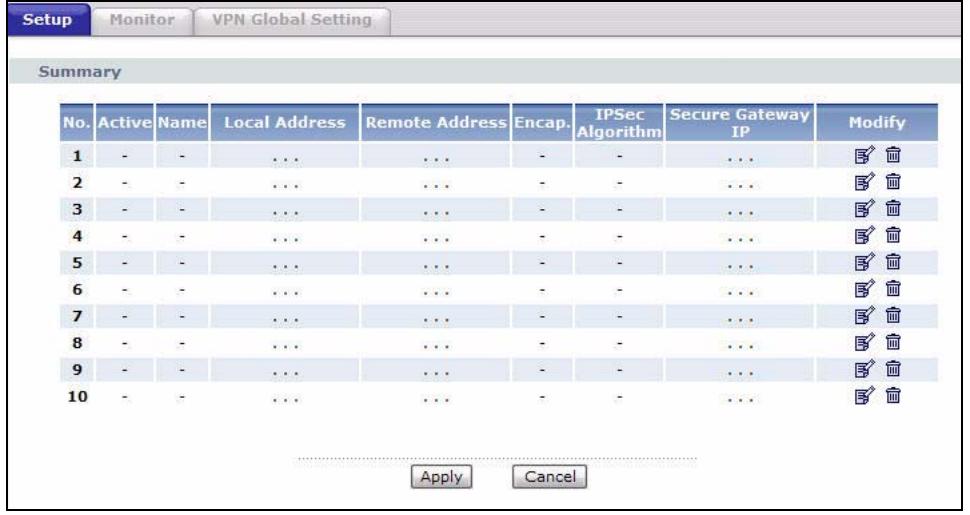 ZYXEL LTE7460 - VPN Setup Screen - 2