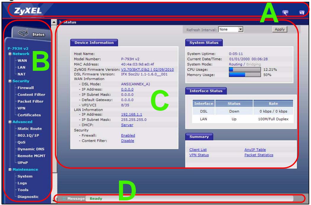 ZYXEL LTE7460 - Web Configurator Main Screen - 1