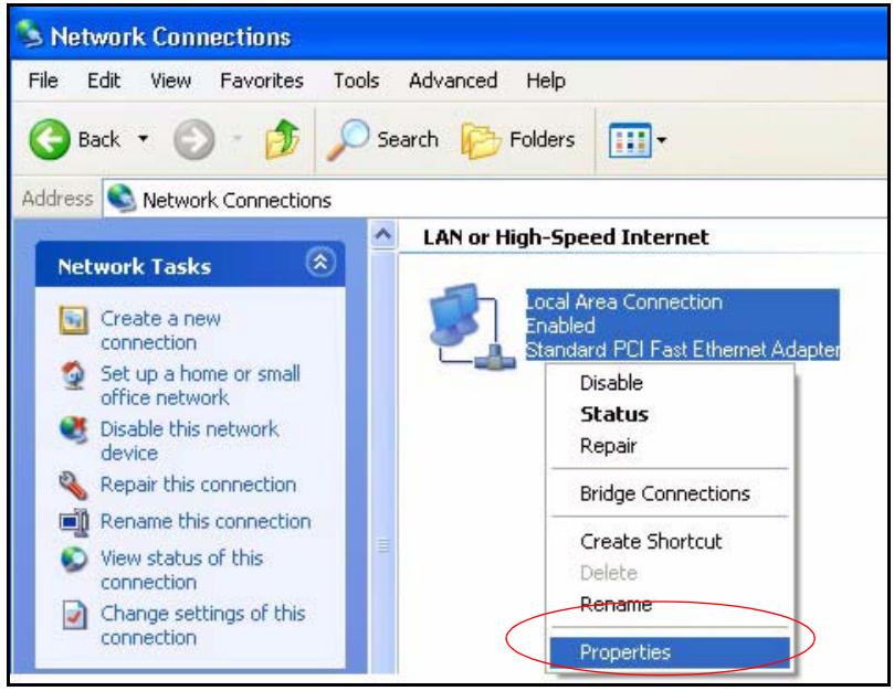 ZYXEL LTE7460 - Right-click Local Area Connection and then click Properties. - 1