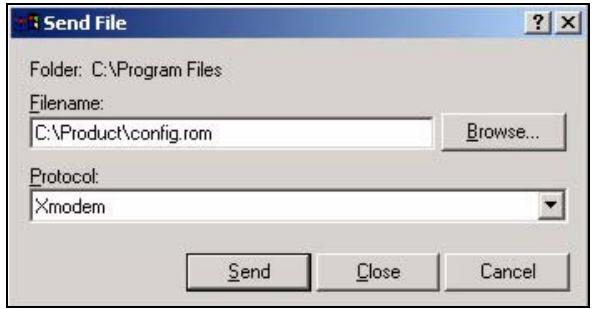ZYXEL LTE7460 - Example Xmodem Configuration Upload Using HyperTerminal - 1