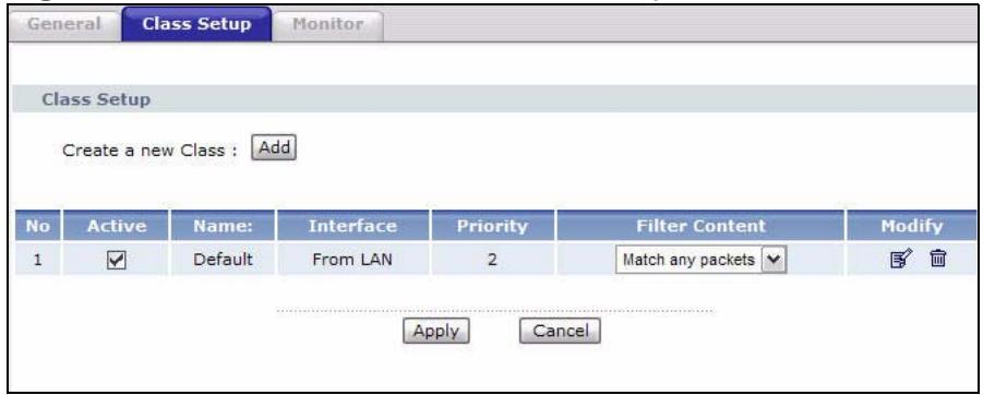 ZYXEL LTE7460 - The Class Setup Screen - 1