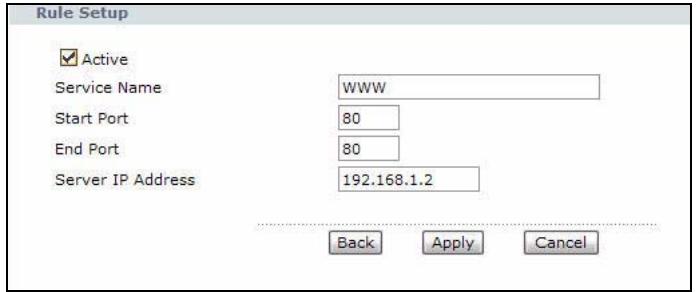 ZYXEL LTE7460 - The Port Forwarding Rule Edit Screen - 1