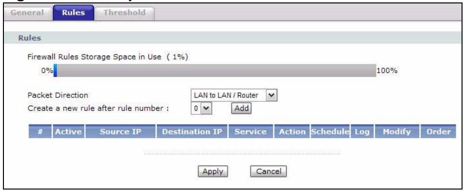 ZYXEL LTE7460 - The Firewall Rule Screen - 1
