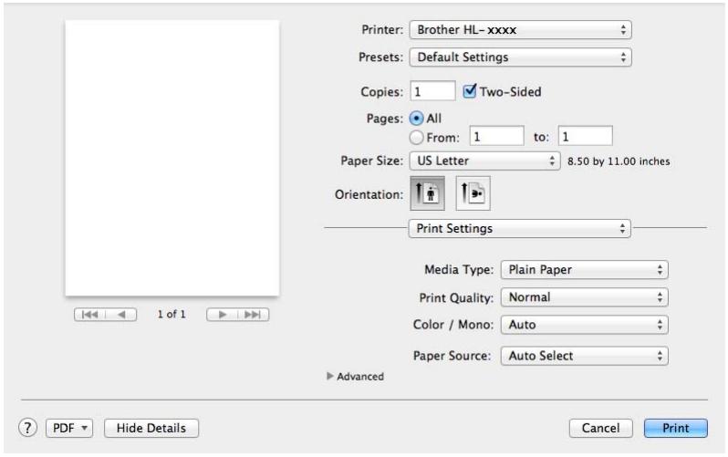 BROTHER HL-L9310CDW - Print Settings - 1