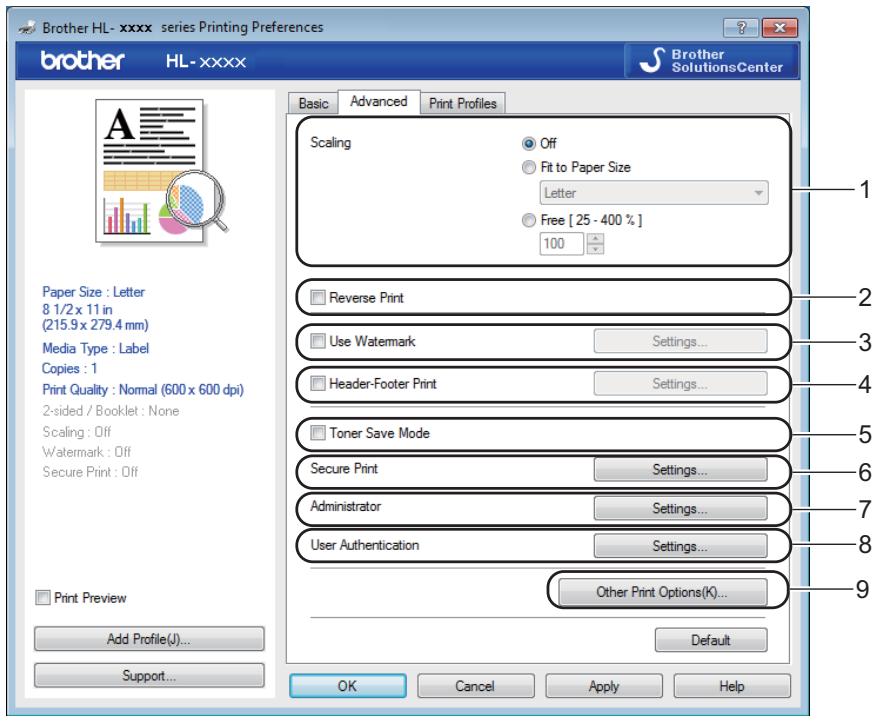 BROTHER HL-L9310CDW - Advanced tab - 1