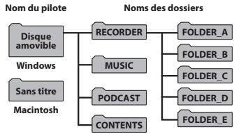 OLYMPUS DS-5500 PREMIUM - Noms du pilote et des dossiers de l'enregistreur vocal sur l'ordinateur - 2