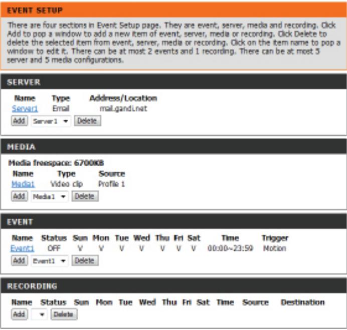 D-LINK 1008D - Configuration de l'événement - 2