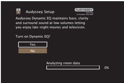 MARANTZ SR7011 - Perform the settings for Audyssey Dynamic EQ® and Audyssey Dynamic Volume®. - 1