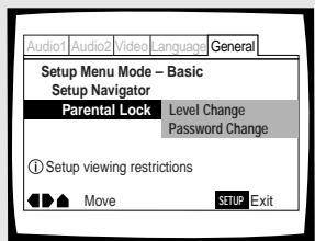 PIONEER BDP-100 - Définition du niveau de restriction parentale -DVD - 1